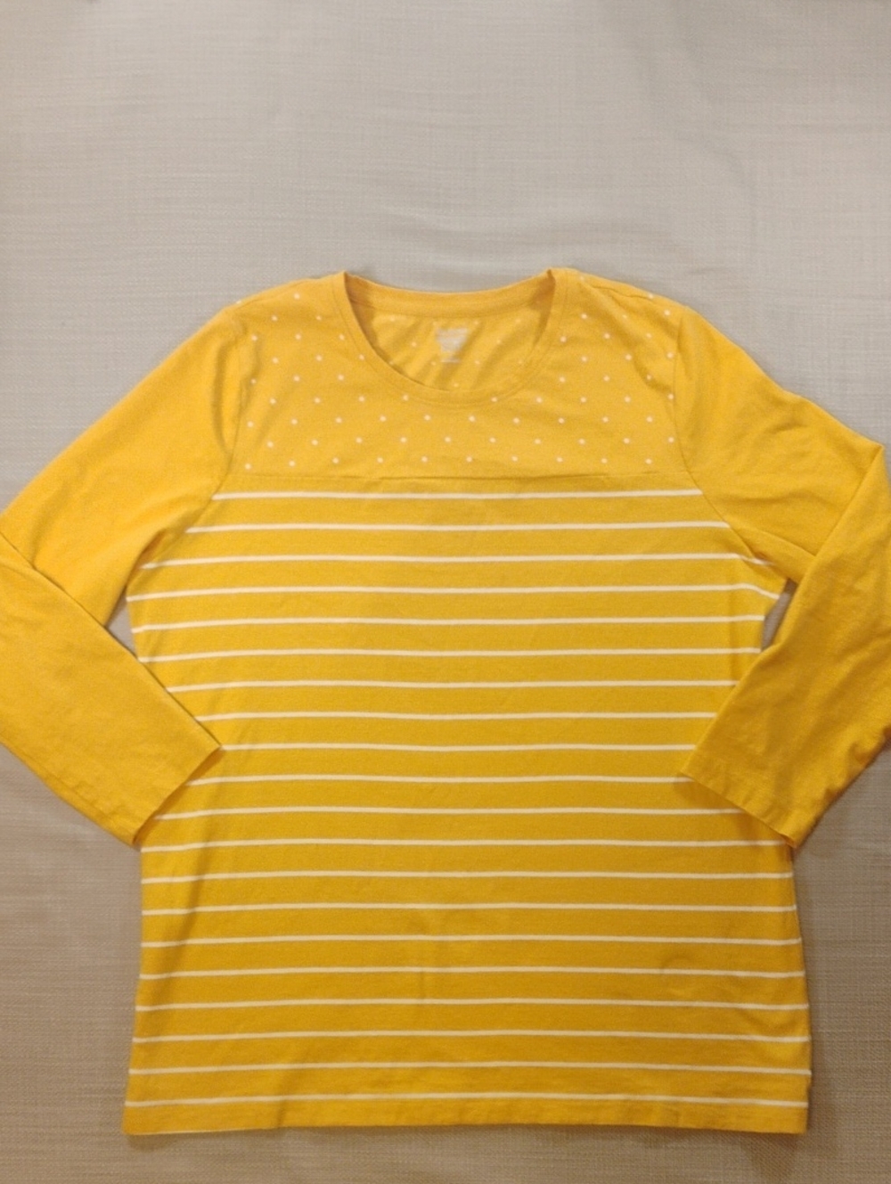 Kim Rogers Yellow and White Striped Long-Sleeve Kids Top